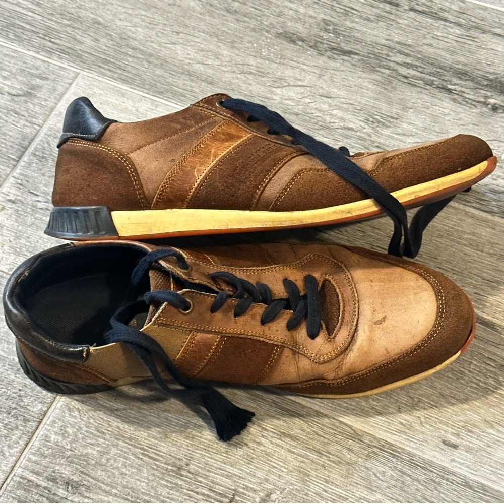 Bullboxer Taryk Low Top Leather Dress Sneakers Size 9 Distressed